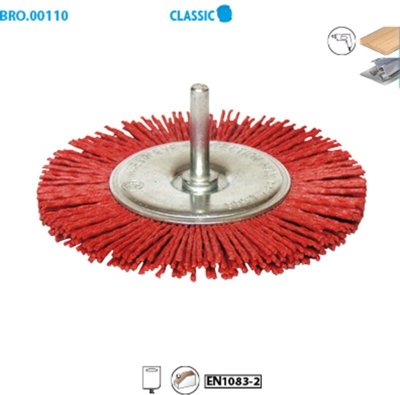 Rundbürste mit Nylonfaden Classic ø 75 ø Griff 6 Länge Griff 30 Körnung 80 Verpackung 1