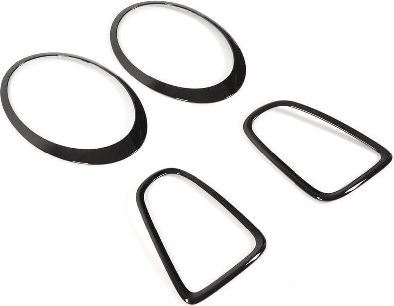 4 Stück glänzend schwarze Heckscheinwerfer-Abdeckungsverkleidung für Mini R56 R57 R58 R59 Cooper s jcw 2007–2015 - XVX