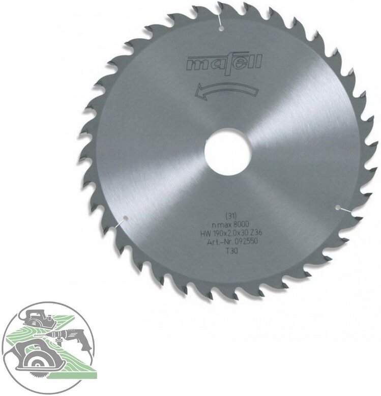 Mafell - Sägeblatt hm 190 x 1,2 / 2,0 x 30 z 36 Unterflur Zugsäge Erika 60 092550
