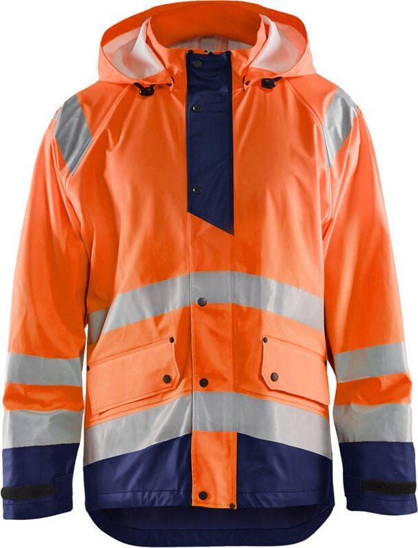 Thumbnail - Hochsichtbare Regenjacke Stufe 1 4323 - Neonorange/Navy XXXL