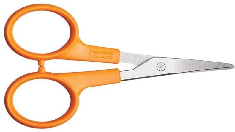 Klassische, gebogene Präzisionsschere für Rechts- und Linkshänder, 10 cm Fiskars