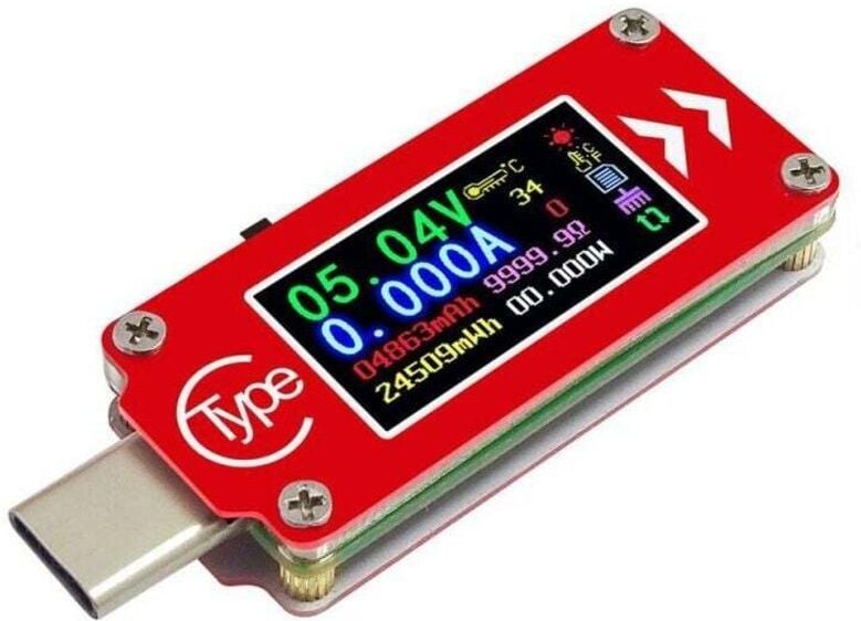 USB-Tester, Ladegerät-Tester, TC64, Farb-Digitalanzeige, PD-Ladegerät, Typ-C, USB-Leistungsmesser, Spannungstester, Volt...