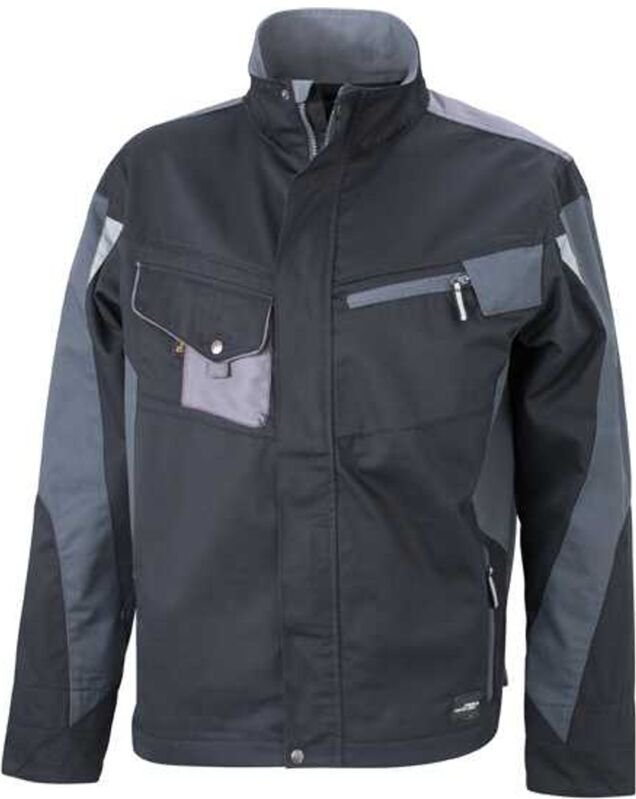 James&nicholson - Arbeitsjacke JN821 Gr. 4XL schwarz/grau