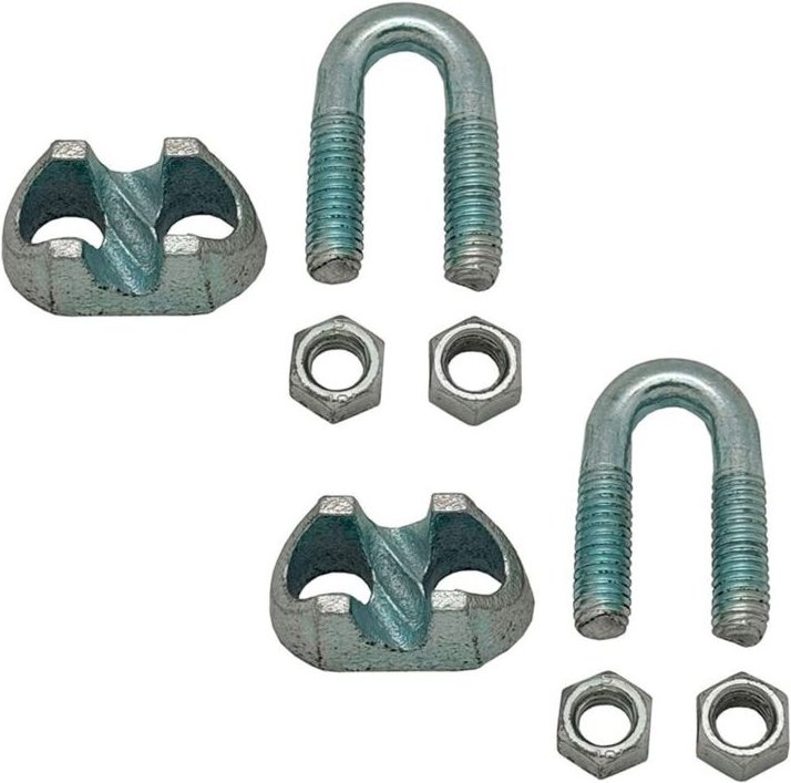 EDM - Kabelbinder 'DIN-741 SJT01' mit M8 3/8' Gewinde aus verzinktem Stahl (2 Stück)