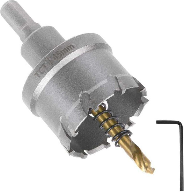 Bimetall-Lochsäge, 45 mm TCT-Hartmetall aus Edelstahl in Industriequalität, Lochsäge aus Schnellarbeitsstahl-Metalllegie...