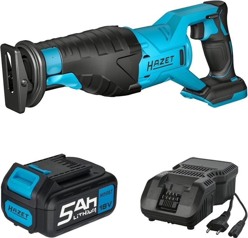 Hazet Akku Säbelsäge 9234-010, Grundgerät inkl 5,0 AH Akku und Ladegerät