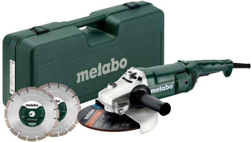 MetaboMetabo-Winkelschleifer-Set WE 2200-230 inkl. 2 Schleifscheiben im --Koffer - 2200W - 230mm