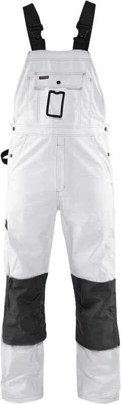 Arbeitslatzhose mit Trägern für Maler 2611 – Weiß/Dunkelgrau 46L