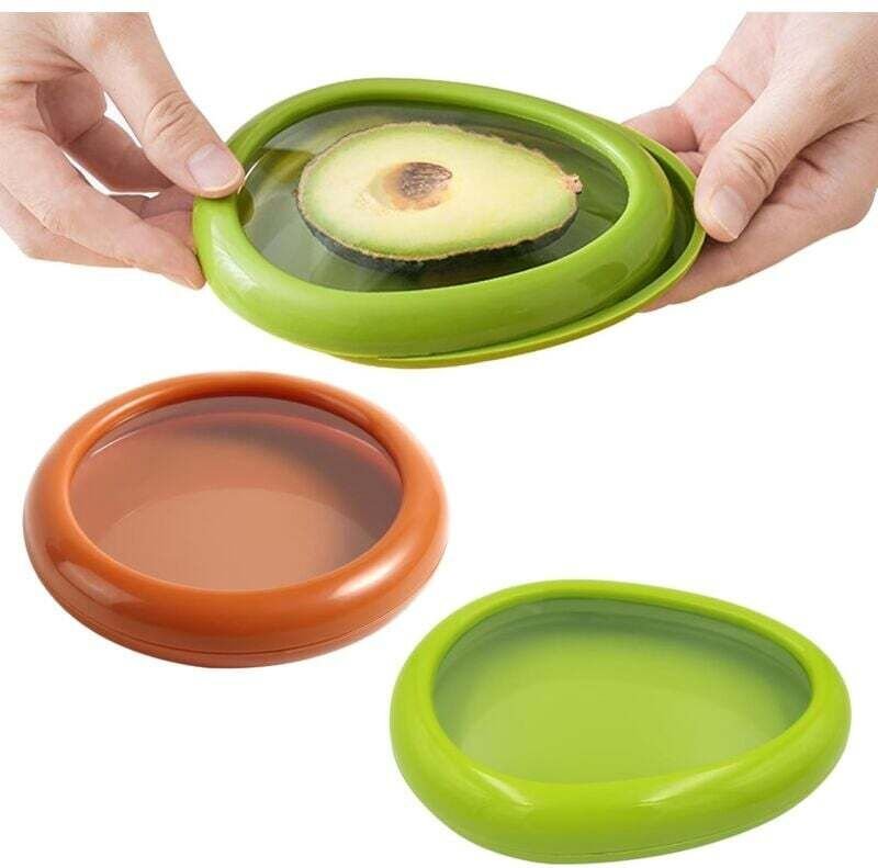 2 Stück Frischhaltedosen für Avocado-Tomaten, wiederverwendbare Silikon-Aufbewahrungsboxen für Obst und Gemüse, Antioxid...
