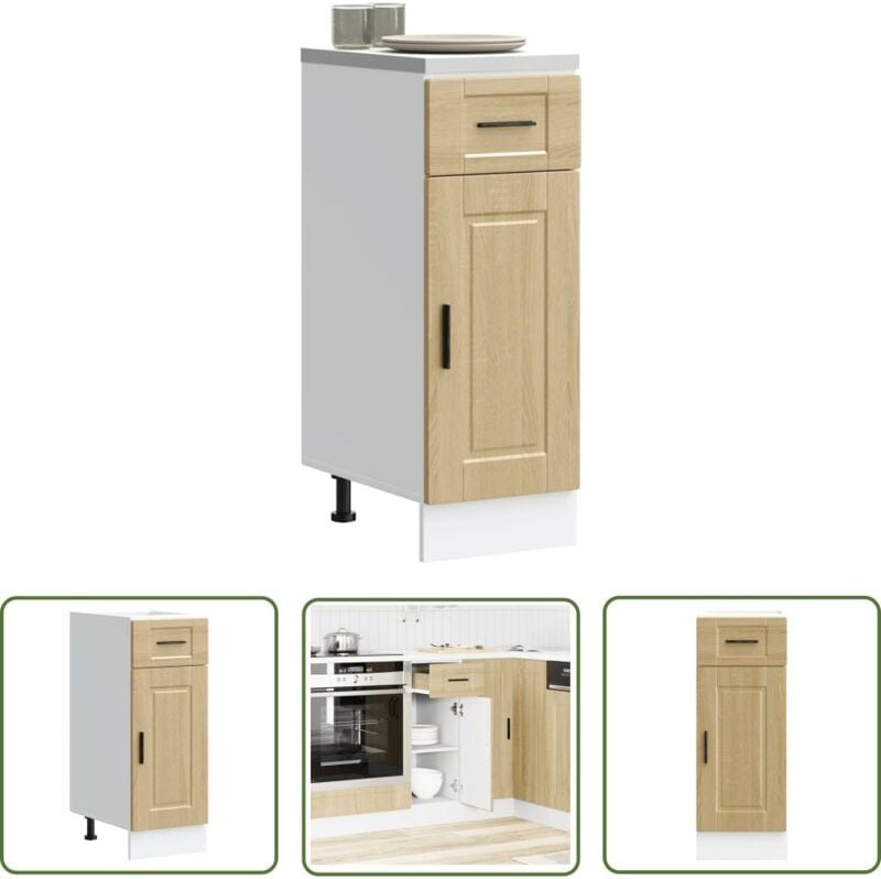 The Living Store - vidaXL Küchenunterschrank Porto Sonoma-Eiche Holzwerkstoff