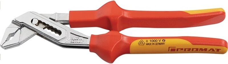 Wasserpumpenzange Länge 250 mm Spannweite 6-44 mm verchromt VDE Mehrkomponenten-Hüllen