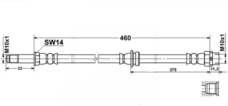 Thumbnail - Flexibler Bremsschlauch: Hinterachse - Bremssattel BMW E46 ( D4074 )