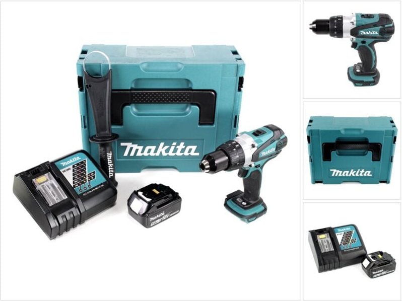 Ddf 458 RT1J 18V Akku Bohrschrauber 91 Nm im Makpac mit 1x bl 1850 b 5,0 Ah Akku und DC18RC Ladegerät - Makita