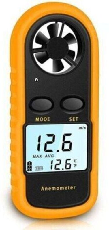Hand-Anemometer, hochgenaues (±5 %) digitales Anemometer mit LCD-Hintergrundbeleuchtung, tragbares Anemometer für den Au...