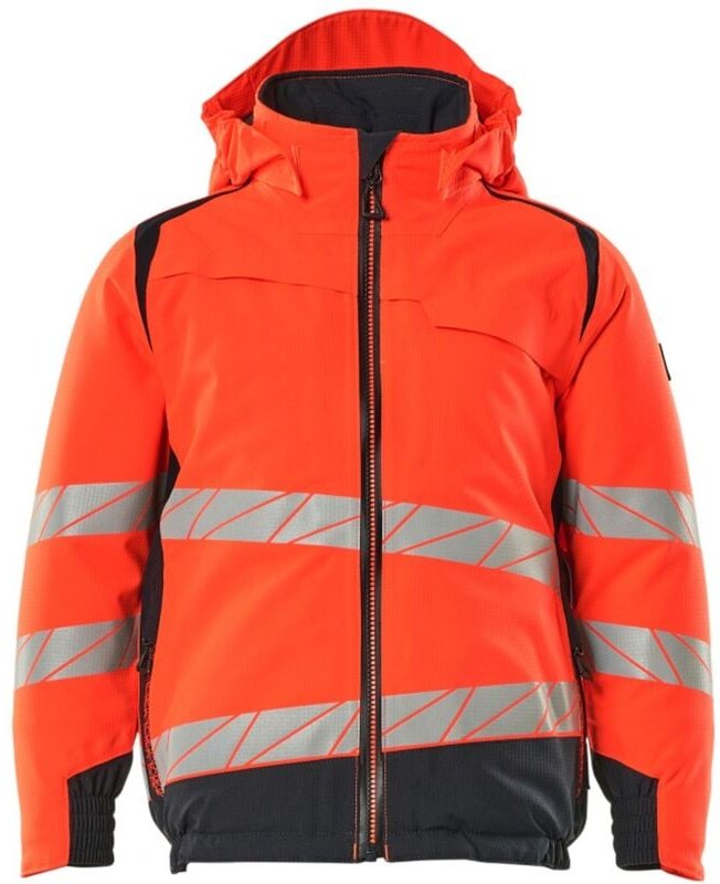 Winterjacke Kinder Gr. 116 hi-vis rot/schwarzblau - Mascot