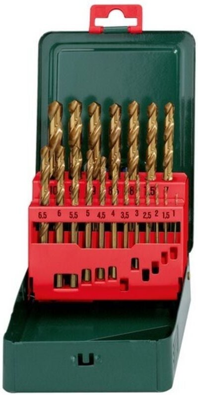 Metabo - 627156000 hss Metall-Spiralbohrer-Set 19teilig TiN din 338 Zylinderschaft 1 Set
