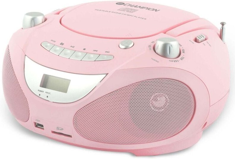 Boombox cdradiomp3usb pink