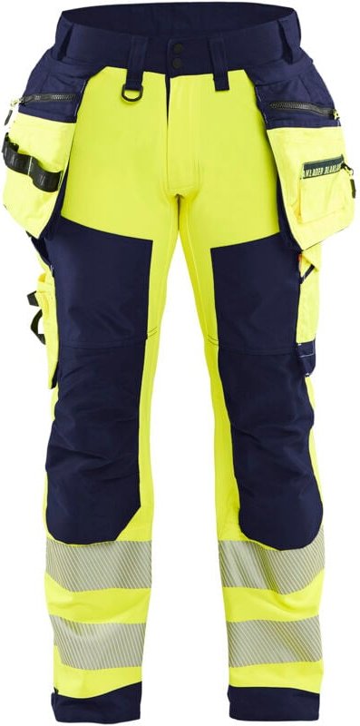Arbeits-Softshellhose Hochsichtbarkeit Klasse 2 1820 - Gelb/Navy L - FR(46) - SE(C52) - Lang