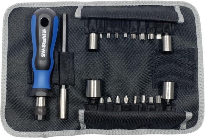 SW-Stahl Profi Zweirad Rolltasche 22-teilig mit Gürtelschlaufe, 07450L