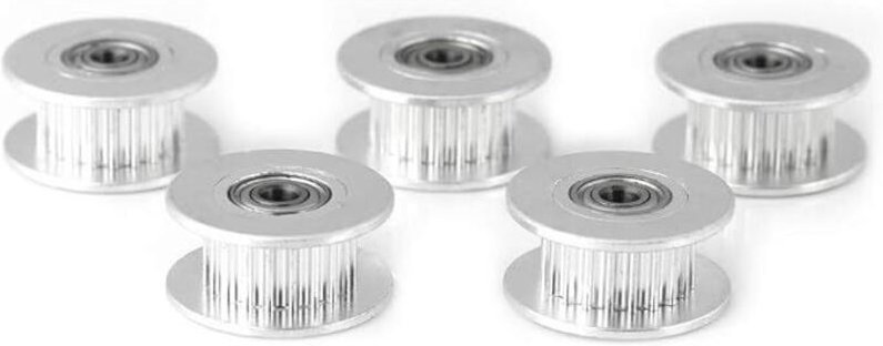 5Pcs 3D Drucker Zubehör 2GT Aluminium Timing Pulley 5mm Innen Durchmesser 20 Zähne - Lntyq