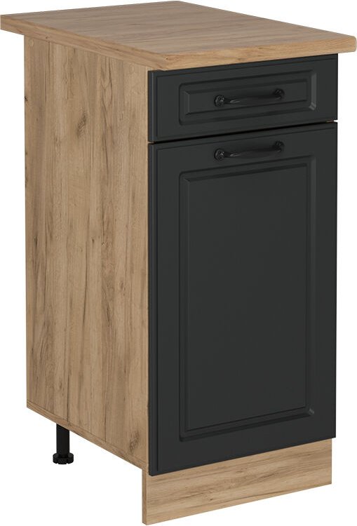 Vicco - Küchenunterschrank R-Line, Anthrazit Landhaus, 40 cm , ap Eiche