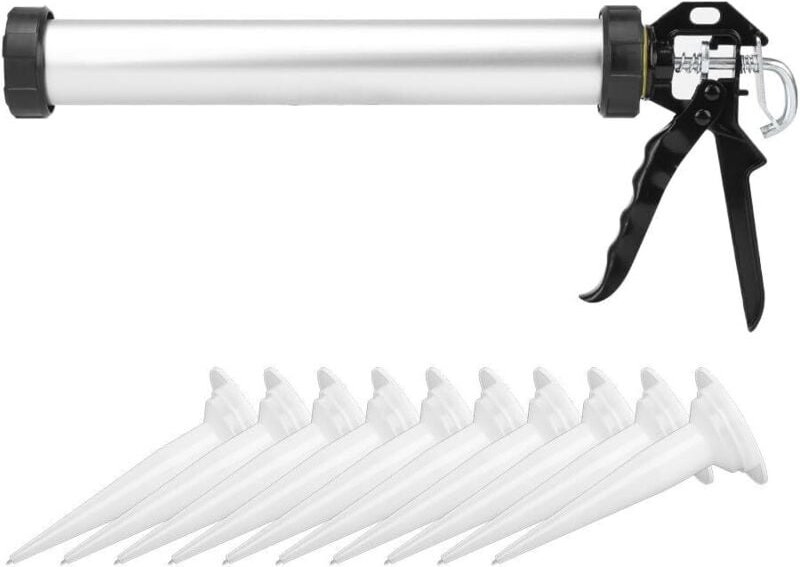 600 ml Kartuschenpistole im Angebot, Metall-Extruderpistole mit 10 Düsen, professionelle geschlossene Handpistole zum Ab...