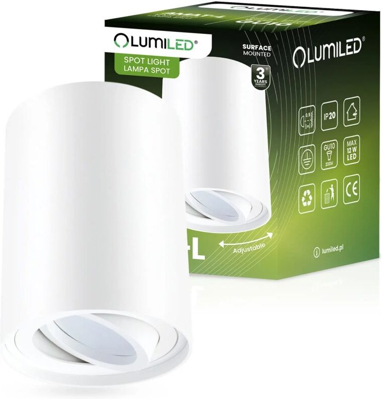 Aufbau HALOGEN Spot Tube Bewegliche Leuchte AMAT-L GU10 Rund Weiß 115mm