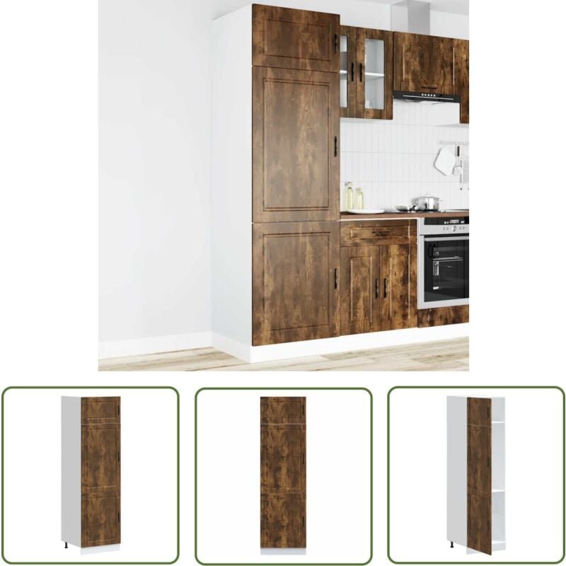 The Living Store - vidaXL Küchenschrank Porto Räuchereiche Holzwerkstoff