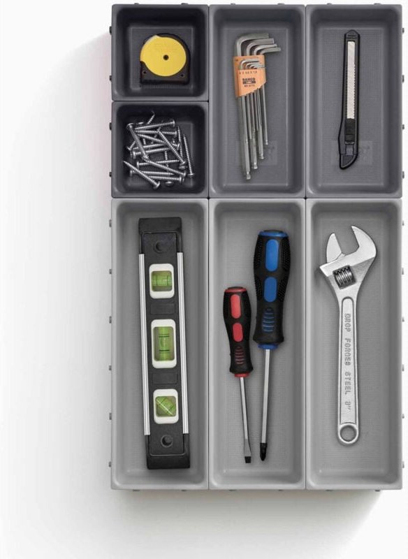 Joseph Joseph Blox grau 7-tlg. Schubladen-Organizer-Set