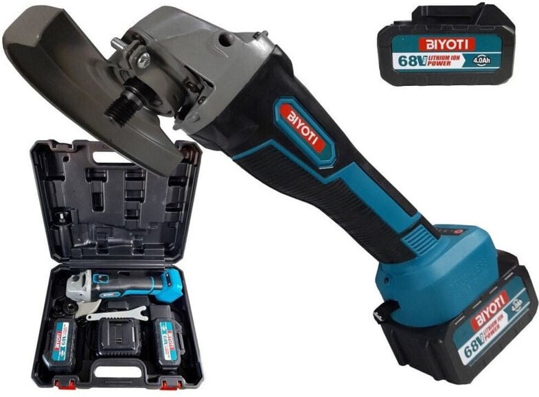 Trade Shop Traesio - Trade Shop - akku-winkelschleifer flex disc 100/125MM 68V 4AH 8500RPM MOD.8116 -