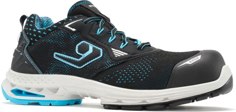 Base Sydney B1704C S1PS esd sc lg fo sr Vegane Arbeitshalbschuhe - 46 eu - Schwarz / Hellblau