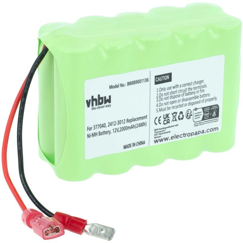 Vhbw - Akku kompatibel mit Roto G1 RT1, RT2 sf G1 Dachfensterrollladen (2000 mAh, 12 v, NiMH)