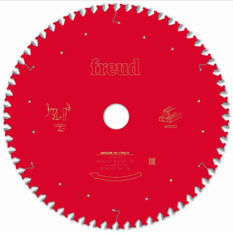 Freud - Sägeblatt für Handkreissäge Ø260 2,6/1,8 AL30 Z60 ba 10° - F03FS09782 -FR26W001T