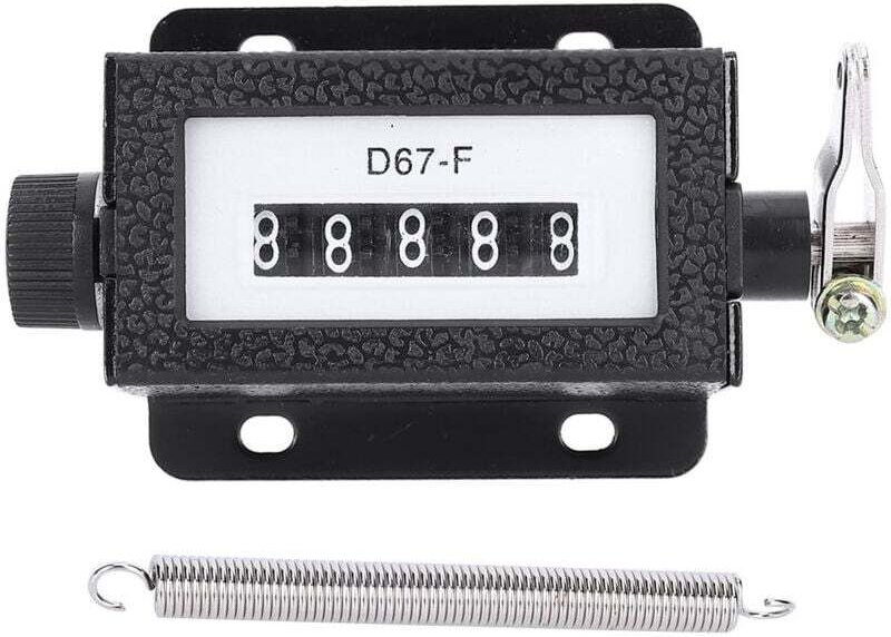 Aiperq - Contador mecánico de 6 dígitos, contador rotatorio reiniciable, 0-999999 D67-F