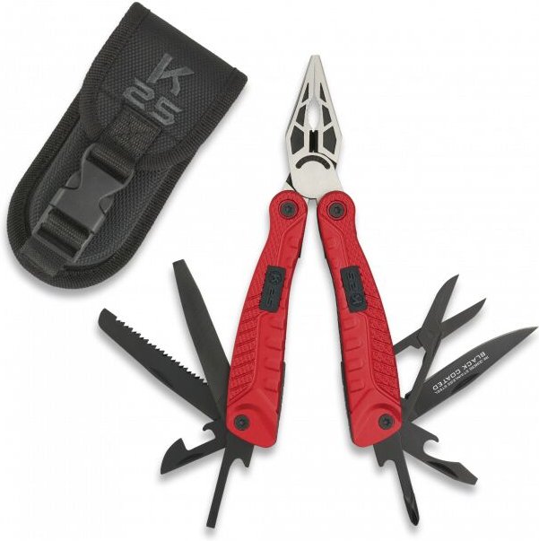 Mehrzweckzange Rui Rot. 10 Verwendet mit mango Aluminium. Einschließlich Nylon-Etui, Glasbrecherspitze