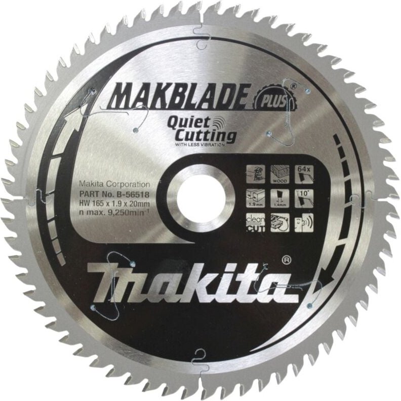 Thumbnail - Sägeblatt makblade+ 165x20x64Z - Makita