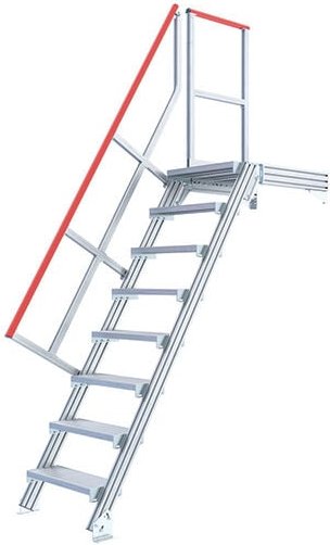 Industrietreppe 9 Stufen - Standhöhe de 2.25m - Stufenbreite 600mm - Anstellwinkel 60° - 22200609
