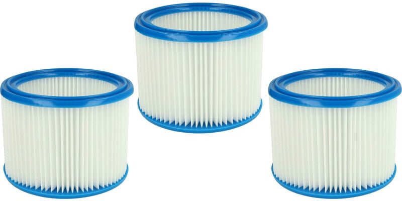 Filterset 3x Faltenfilter kompatibel mit Nilfisk Aero 21-01 pc Inox, 21-21 pc Nass- und Trockensauger - Filter, Patronen...