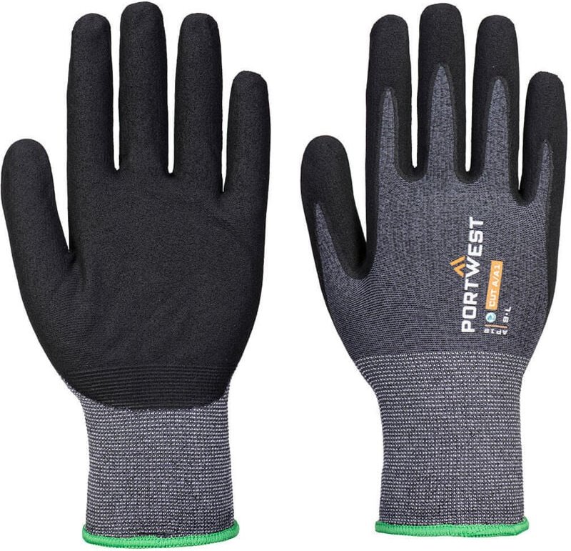 Pack mit 12 Paar SG Grip15 Eco Nitril Grau/Schwarz L – Größe 9