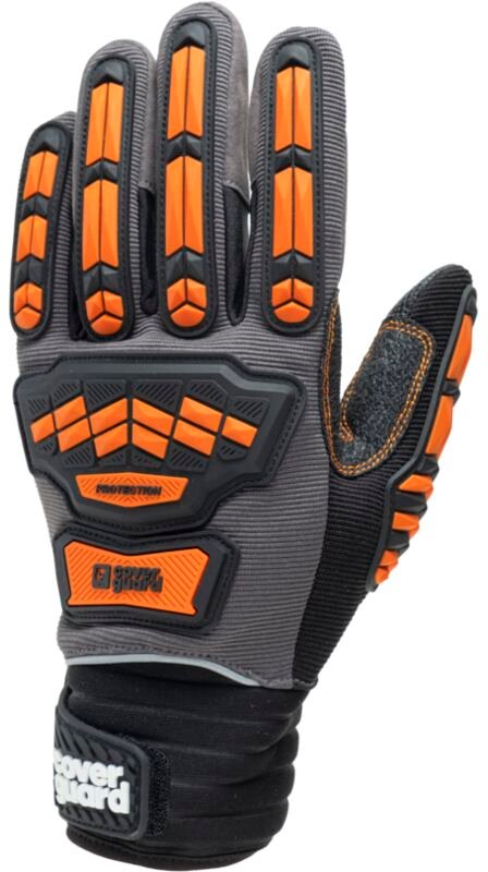 Satz mit 5 - EUROSTRONG MX600 Handschuhe - Grau/Orange Größe 8