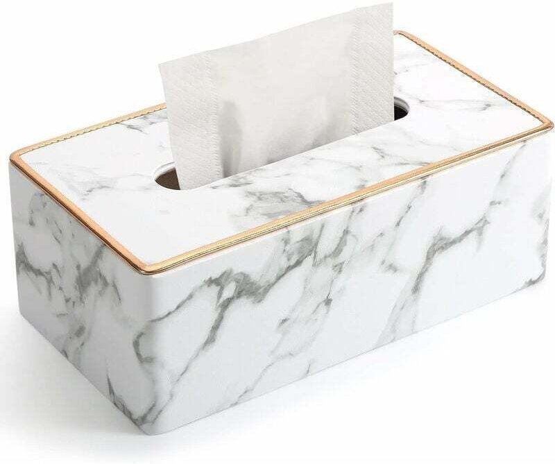 Linghhang - Taschentuchbox-Abdeckung, rechteckiger Taschentuchbox-Halter aus PU-Leder für Heim-/Büro-/Autodekor 9,84 x 5...