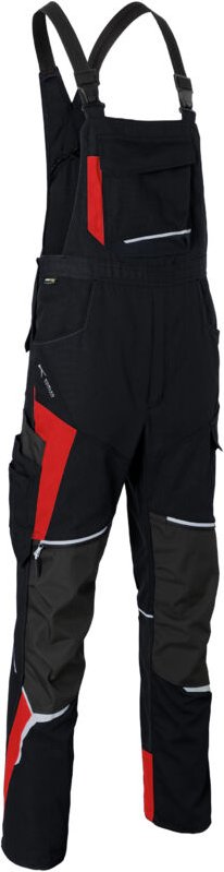 Kübler Latzhose bodyforce 3125 schwarz/mittelrot Gr. 25