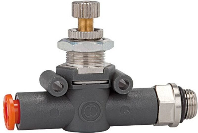 Drosselrückschlagventil einseitig, Schl.-Gew., g 3/8, Schl.-Ø 8 - Riegler