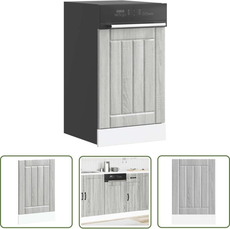 The Living Store - vidaXL Geschirrspülerblende Lucca Grau Sonoma Holzwerkstoff