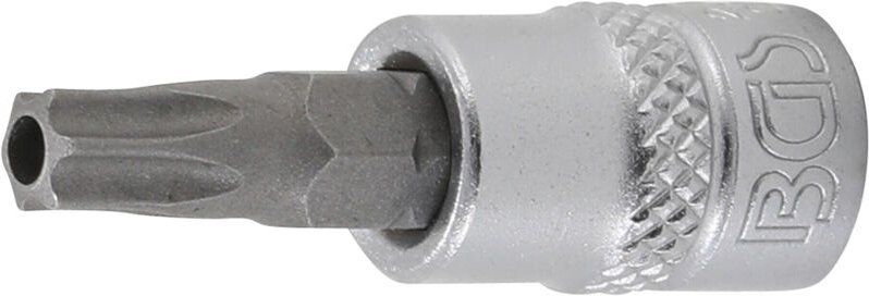 BGS Bit-Einsatz Antrieb Innenvierkant 6,3 mm (1/4") T-Profil (für Torx) mit Bohrung T30