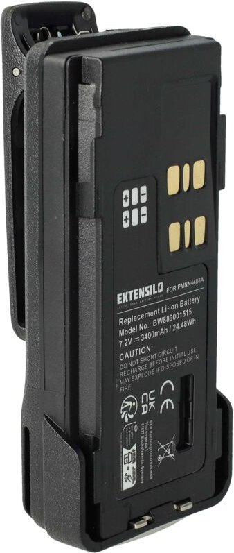 EXTENSILO Akku Ersatz für Motorola PMNN4415, PMNN4415AR, PMNN441 für Funkgerät, Walkie Talkie (3400 mAh, 7,2 V, Li-Ion) ...