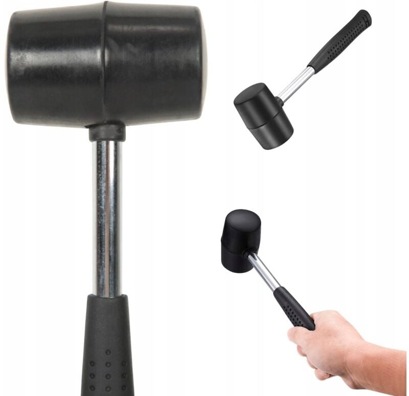 GUMMI-PLASTEIMHAMMER 430g GROSS SCHWER MIT METALLGRIFF, MAMMERS