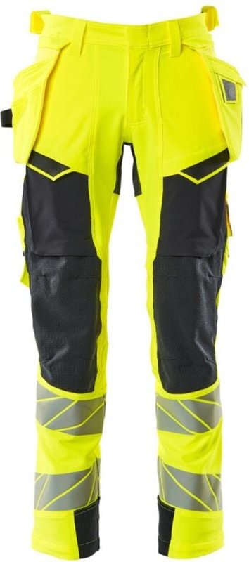 Warn-Stretchhose mit Hängetaschen 19031-711 Gr. 29 hi-vis gelb/schwarzblau - Mascot