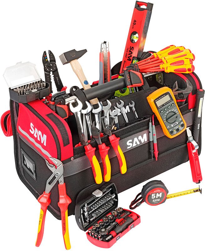Sam Outillage - Textilkiste 39 Liter + 122 Werkzeuge für Elektriker CP-ELEC1
