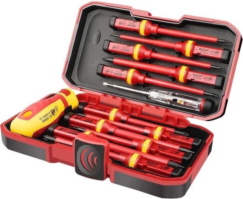 Thumbnail - 13er Set vde-v isolierte Schraubendreher Spannung 1000 v Magnetisch Schlitzschraubendreher Torx Werkzeuge